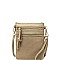 TRENDY FAUX LEATHER STYLISH MULTI POCKET CROSSBODY SLING BAG JYWU-002