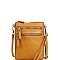 TRENDY FAUX LEATHER STYLISH MULTI POCKET CROSSBODY SLING BAG JYWU-002