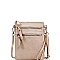 TRENDY FAUX LEATHER STYLISH MULTI POCKET CROSSBODY SLING BAG JYWU-002