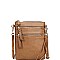 TRENDY FAUX LEATHER STYLISH MULTI POCKET CROSSBODY SLING BAG JYWU-002