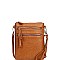 TRENDY FAUX LEATHER STYLISH MULTI POCKET CROSSBODY SLING BAG JYWU-002