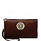 STYLISH LOGO SMOOTH FAUX LEATHER MULTI POCKET DESIGNER SLING WALLET JYWU-020-L