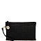 FASHION CUTE TRENDY SMOOTH PU LEATHER WOVEN CLUTCH CROSSBODY BAG WITH TWO STRAPS  JYWU-042