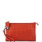 FASHION CUTE TRENDY SMOOTH PU LEATHER WOVEN CLUTCH CROSSBODY BAG WITH TWO STRAPS  JYWU-042