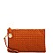 FASHION CUTE TRENDY SMOOTH PU LEATHER WOVEN CLUTCH CROSSBODY BAG WITH TWO STRAPS  JYWU-042