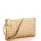 FASHION CUTE TRENDY SMOOTH PU LEATHER WOVEN CLUTCH CROSSBODY BAG WITH TWO STRAPS  JYWU-042