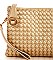 FASHION CUTE TRENDY SMOOTH PU LEATHER WOVEN CLUTCH CROSSBODY BAG WITH TWO STRAPS  JYWU-042