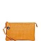 FASHION CUTE TRENDY SMOOTH PU LEATHER WOVEN CLUTCH CROSSBODY BAG WITH TWO STRAPS  JYWU-042