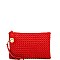 FASHION CUTE TRENDY SMOOTH PU LEATHER WOVEN CLUTCH CROSSBODY BAG WITH TWO STRAPS  JYWU-042