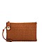 FASHION CUTE TRENDY SMOOTH PU LEATHER WOVEN CLUTCH CROSSBODY BAG WITH TWO STRAPS  JYWU-042