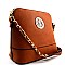 Fashion Emblem Chained Strap Dome Messenger