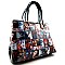 Hardware Accent Patent Fashion Magazine Print Tote