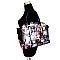 Magazine Print Zipper End Accented Tote - Hot