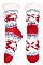 Pack of (12 Pairs) ASSORTED COLOR Reindeer ANTI-SKID WINTER SLIPPER SOCKS