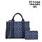 2-IN-1 Oval Print Quality Satchel Wallet Set