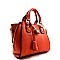 Padlock Accented & Zippered Side Detail Small Satchel