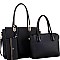 Hardware Accent Textured 3 in 1 Twin Tote Value Set