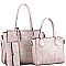 Hardware Accent Textured 3 in 1 Twin Tote Value Set