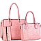 Hardware Accent Textured 3 in 1 Twin Tote Value Set