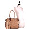 Hardware Accent Textured 3 in 1 Twin Tote Value Set