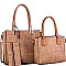 Hardware Accent Textured 3 in 1 Twin Tote Value Set