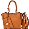 Metal Handle Satchel Hardware Accent 3 in 1 Tote SET MH-XB3038AT