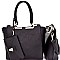 Metal Handle Satchel Hardware Accent 3 in 1 Tote SET MH-XB3038AT