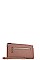 FRONT ZIPPER POCKET LONG WALLET WITH HAND STRAP