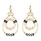 XE1057-LP Hammered Metal Wire Pearl Open Teardrop Fish Hook Earring