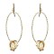 XE1345-LP Brass Metal Texture Open-Cut Oval Love-Knot Earring