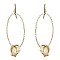 XE1345-LP Brass Metal Texture Open-Cut Oval Love-Knot Earring