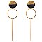 XE1742-LP Leather Metal Color Block Geometric Bar Post Earring