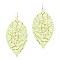 TRENDY ACCENTED COLOR-COATED METAL FILIGREE LEATHER SHAPE EARRINGS MH-XE2270