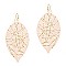 TRENDY ACCENTED COLOR-COATED METAL FILIGREE LEATHER SHAPE EARRINGS MH-XE2270