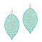 TRENDY ACCENTED COLOR-COATED METAL FILIGREE LEATHER SHAPE EARRINGS MH-XE2270