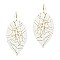 TRENDY ACCENTED COLOR-COATED METAL FILIGREE LEATHER SHAPE EARRINGS MH-XE2270