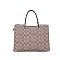 2-IN1 Oval Print Round Handle Satchel W Wallet Set