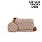 2-in-1 Oval Pattern Print Cross-Body Bag W Coin Purse Pouch Set