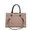 2-IN1 Oval Pattern Large Size Shoulder Tote Bag w Wallet Set