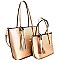 Textured Tassel Accent 2 in 1 Tote Set