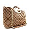 Quilted Chain Shoulder Accent Classic Satchel