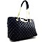 Quilted Chain Shoulder Accent Classic Satchel