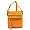 Glossy Multi Zip Pocket Crossbody Bag