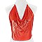 SEXY HALTER METAL MESH Solid Color CAMISOLE TOP 15" / 30" LARGE