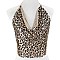 SEXY HALTER LEOPARD METAL MESH CAMISOLE TOP 15" / 30" LARGE