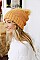 FAUX FUR SHERPA LINING POM BEANIE
