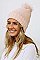 FAUX FUR SHERPA LINING POM BEANIE