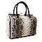 Top Quality Snake Print Metal Framed Satchel