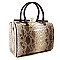 Top Quality Snake Print Metal Framed Satchel