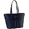 Monogram Bow Accent Shopper Tote Wallet SET